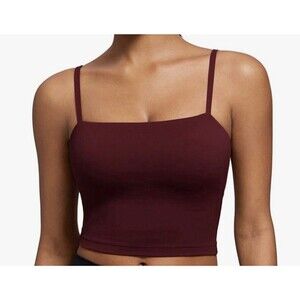 CRZ Yoga Matching Set Red Merlot Crop Tank & Leggings women Med Workout Outfit